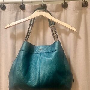 3-piece set Coach Lexy bag - Peacock + Matching Wallet + Rare bag charm/key ring